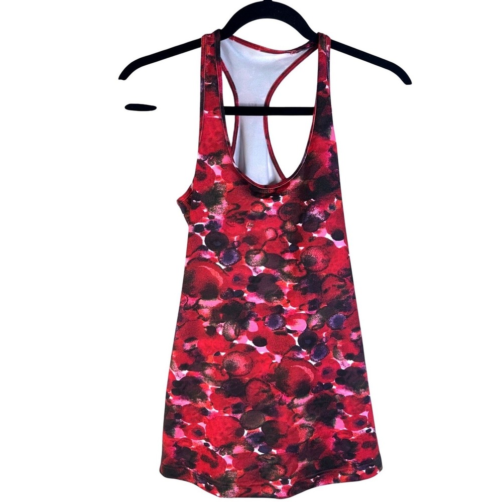 Lululemon Women Red Pink Abstract Bubble Print Racerback Tank Top 4